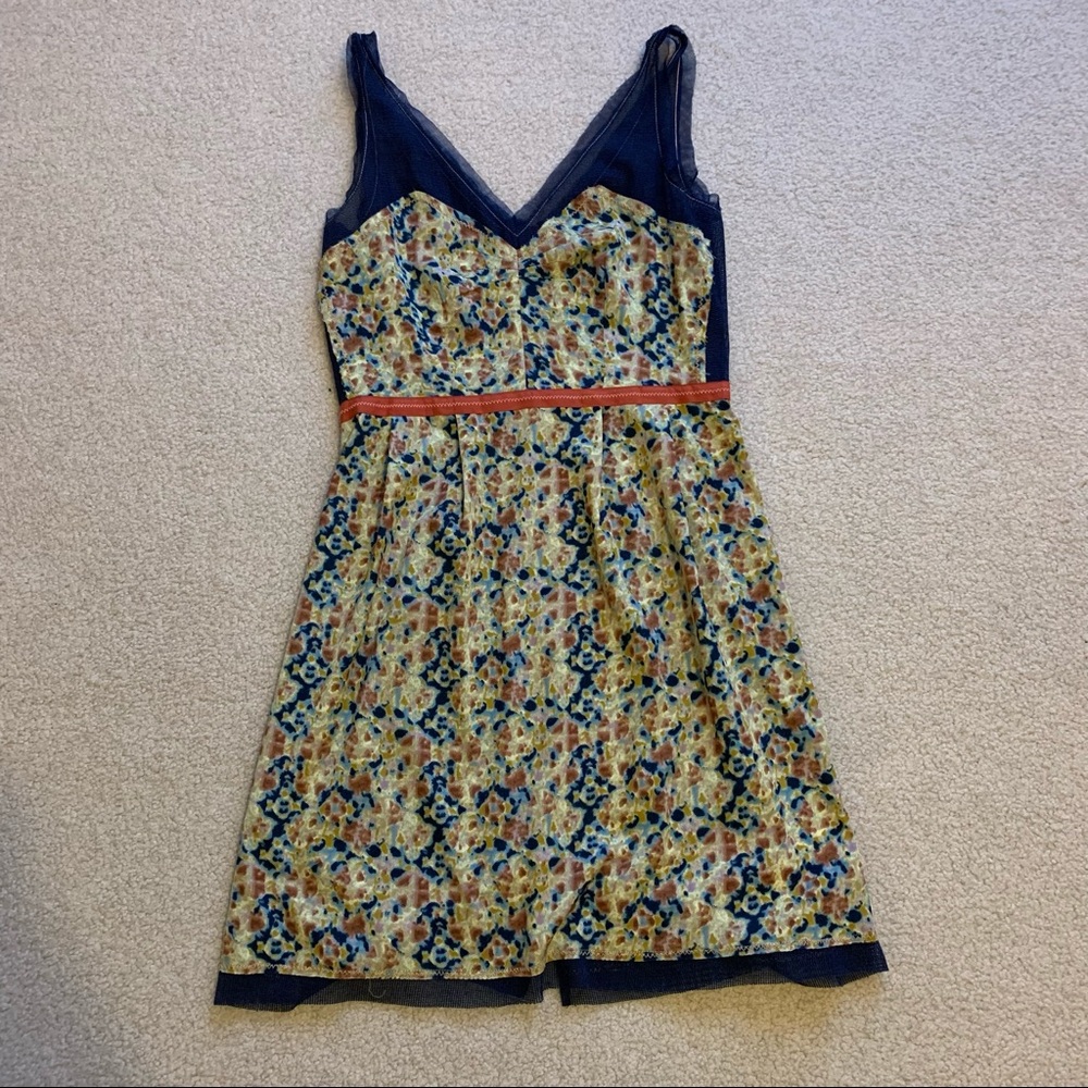 Multi-Colored Sleeveless Mini Dress